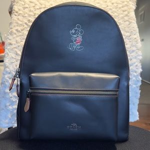 EUC Coach x Disney Mickey Leather Charlie Backpack F59378